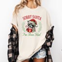 Medium Ivory Cream Sorry Santa, I've Been Feral Raccoon Hot Chocolate Christmas Design Comfort Colors Tee