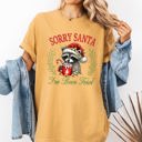 XXL Mustard Sorry Santa, I've Been Feral Raccoon Hot Chocolate Christmas Design Comfort Colors Tee