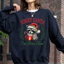 Medium Black Sorry Santa I've Been Feral Raccoon Holiday Season Hot Chocolate Christmas Sweatshirt