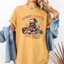 Large Mustard Sorry Santa I've Been Feral Raccoon Christmas Presents For The Naughty List And Holiday Mischief Comfort Colors Tee