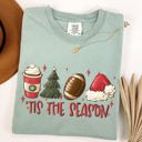 XL Bay Light Sage Tis The Season Christmas Football Santa Tree Coffee Winter Xmas Comfort Colors Tee
