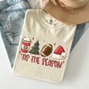 XL Ivory Cream Tis The Season Christmas Football Santa Tree Coffee Winter Xmas Comfort Colors Tee