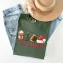 XL Moss Dark Green Tis The Season Christmas Football Santa Tree Coffee Winter Xmas Comfort Colors Tee