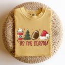 XL Mustard Tis The Season Christmas Football Santa Tree Coffee Winter Xmas Comfort Colors Tee