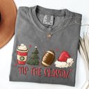 XXXL Pepper Dark Gray Tis The Season Christmas Football Santa Tree Coffee Winter Xmas Comfort Colors Tee