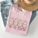 Medium Blossom Light Pink Tis The Season Pink Christmas Cakes Cute Treat Winter Santa Xmas Comfort Colors Tee