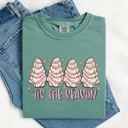 Medium Light Green Tis The Season Pink Christmas Cakes Cute Treat Winter Santa Xmas Comfort Colors Tee