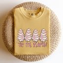XXXL Mustard Tis The Season Pink Christmas Cakes Cute Treat Winter Santa Xmas Comfort Colors Tee