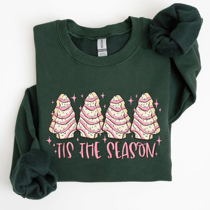 Tis The Season Christmas Cakes Santa Xmas Winter Holiday Cheer And Treats Sweatshirt