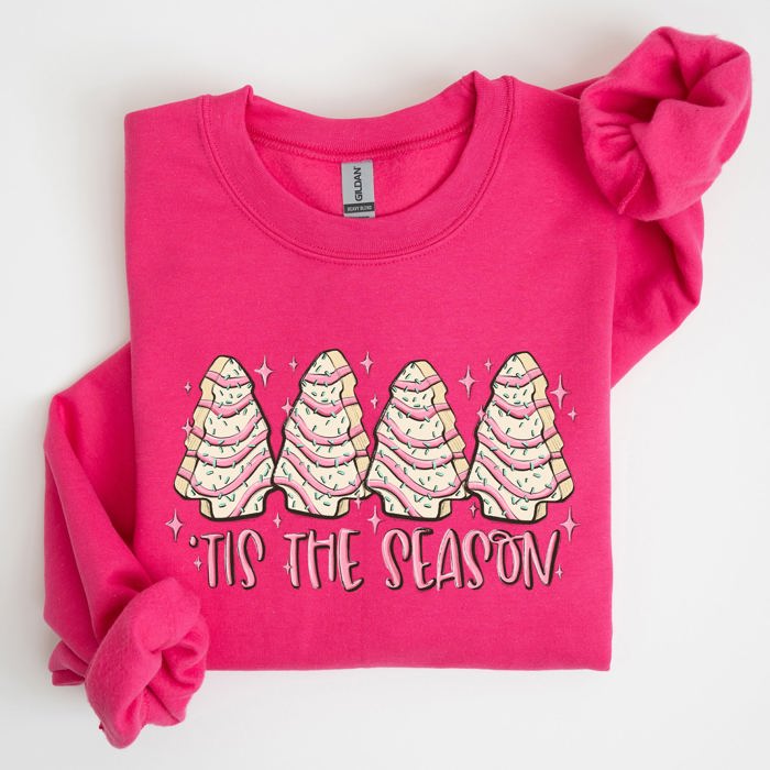 Tis The Season Christmas Cakes Santa Xmas Winter Holiday Cheer And Treats Sweatshirt