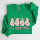 XL Irish Bright Green Tis The Season Christmas Cakes Santa Xmas Winter Holiday Cheer And Treats Sweatshirt