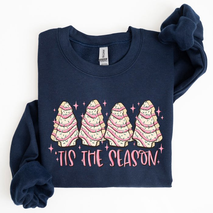 Tis The Season Christmas Cakes Santa Xmas Winter Holiday Cheer And Treats Sweatshirt