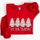Medium Red Tis The Season Christmas Cakes Santa Xmas Winter Holiday Cheer And Treats Sweatshirt