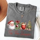 XXL Pepper Dark Gray Tis The Season Retro Santa Coffee Christmas Tree Xmas Holiday Edition Comfort Colors Tee
