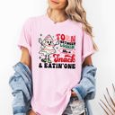 XXL Blossom Light Pink Torn Between Looking Like A Snack And Eating One Christmas Cakes Santa Winter Xmas Comfort Colors Tee