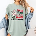 Small Bay Light Sage Torn Between Looking Like A Snack And Eating One Christmas Cakes Santa Winter Xmas Comfort Colors Tee