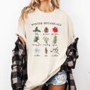 Medium Ivory Cream Winter Botanicals Holly Poinsettia Pine Tree Snow Xmas Holiday Floral Comfort Colors Tee