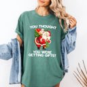 Large Light Green You Thought You Were Getting Gifts, Naughty Santa Christmas Joke Comfort Colors Tee