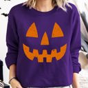 XXXL Purple Jack-O-Lantern Pumpkin Halloween Spooky Trick Or Treat Witch Costume Festive Holiday Night Spookiness Sweatshirt