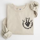 Small Sand People Give Me The Creeps Pocket Print Skeleton Bats Witch Halloween Spooky Sweatshirt