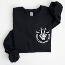 XXXL Black People Give Me The Creeps Pocket Print Skeleton Bats Witch Halloween Spooky Sweatshirt