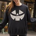 Large Black Polka Dot Jack-O-Lantern Dalmatian Pumpkin Witch Halloween Costume Trick-Or-Treat Sweatshirt