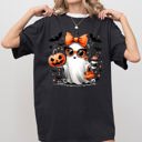 XXL Black Fancy Coffee Lover Ghost Pumpkin Vintage Western Witch Aesthetic Meme Halloween Costume Comfort Colors Tee