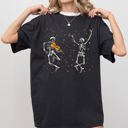 Medium Black Dancing Skeletons Stars Vintage Western Witch Aesthetic Meme Halloween Costume Comfort Colors Tee