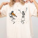 XL Ivory Cream Dancing Skeletons Stars Vintage Western Witch Aesthetic Meme Halloween Costume Comfort Colors Tee