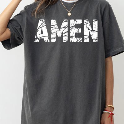 Amen Christian Jesus Vintage Western Witch Halloween Meme Costume Comfort Colors Tee