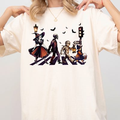 Burton Road Ghost Vintage Western Witch Meme Halloween Costume Comfort Colors Tee