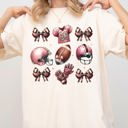 XXXL Ivory Cream Football Icons Bow Ribbon Skeleton Ghost Vintage Western Witch Halloween Costume Comfort Colors Tee