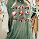 Large Moss Dark Green Football Icons Bow Ribbon Skeleton Ghost Vintage Western Witch Halloween Costume Comfort Colors Tee