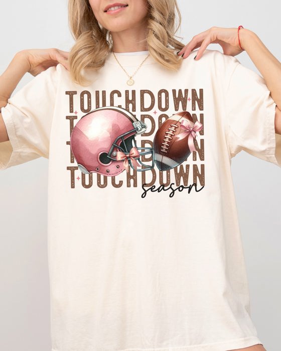 Touchdown Football Skeleton Ghost Vintage Western Witch Aesthetic Meme Halloween Costume Comfort Colors Tee