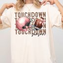 Small Ivory Cream Touchdown Football Skeleton Ghost Vintage Western Witch Aesthetic Meme Halloween Costume Comfort Colors Tee