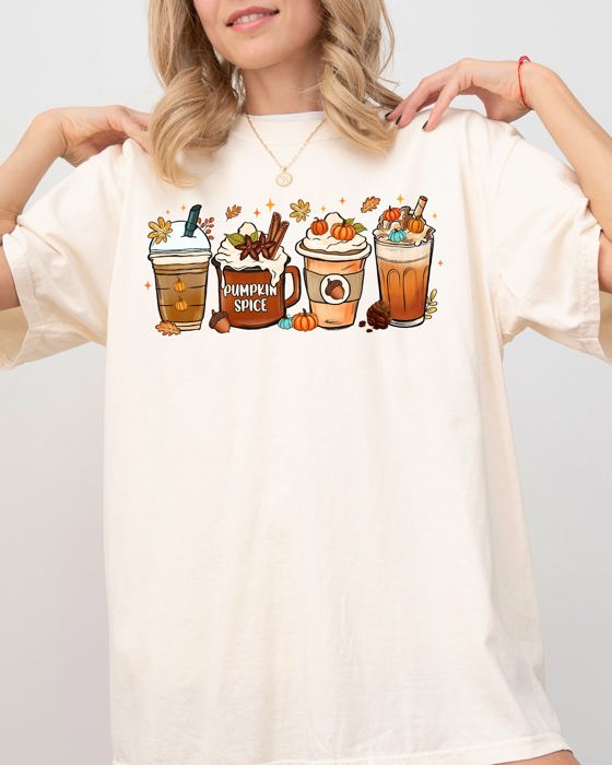 Coffee Lover Pumpkin Spice Fall Western Witch Halloween Costume Comfort Colors Tee