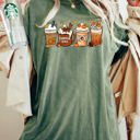 XXL Moss Dark Green Coffee Lover Pumpkin Spice Fall Western Witch Halloween Costume Comfort Colors Tee