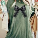 XXXL Moss Dark Green Vintage Black Bow Ribbon Skeleton Ghost Western Witch Aesthetic Halloween Meme Comfort Colors Tee