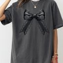 Medium Pepper Dark Gray Vintage Black Bow Ribbon Skeleton Ghost Western Witch Aesthetic Halloween Meme Comfort Colors Tee