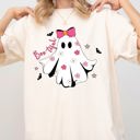  Bootiful Ghost Coquette Bow Vintage Western Witch Aesthetic Meme Halloween Costume Comfort Colors Tee
