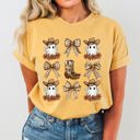 Medium Mustard Cowboy Ghost Bow Ribbon Western Witch Aesthetic Meme Halloween Costume Comfort Colors Tee