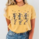 XXXL Mustard Dancing Cowboy Skeletons Western Witch Halloween Costume Inspired Design Comfort Colors Tee