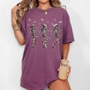 Small Berry Red Dancing Cowboy Skeletons Western Witch Halloween Costume Inspired Design Comfort Colors Tee