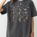 Large Pepper Dark Gray Dancing Cowboy Skeletons Western Witch Halloween Costume Inspired Design Comfort Colors Tee