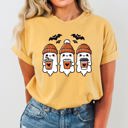 Small Mustard Cute Coffee Lover Ghosts Western Witch Aesthetic Meme Halloween Costume Comfort Colors Tee