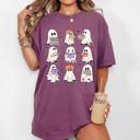 XL Berry Red Book Lover Ghosts Reading Western Witch Meme Halloween Costume Comfort Colors Tee