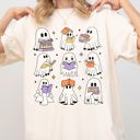 Large Ivory Cream Book Lover Ghosts Reading Western Witch Meme Halloween Costume Comfort Colors Tee