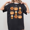 XXL Black Coffee Pumpkin Bow Western Witch Aesthetic Meme Halloween Costume Comfort Colors Tee