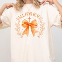 Large Ivory Cream Fall For Jesus Bow Christian Western Witch Meme Halloween Costume Comfort Colors Tee
