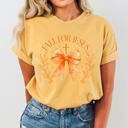 Medium Mustard Fall For Jesus Bow Christian Western Witch Meme Halloween Costume Comfort Colors Tee